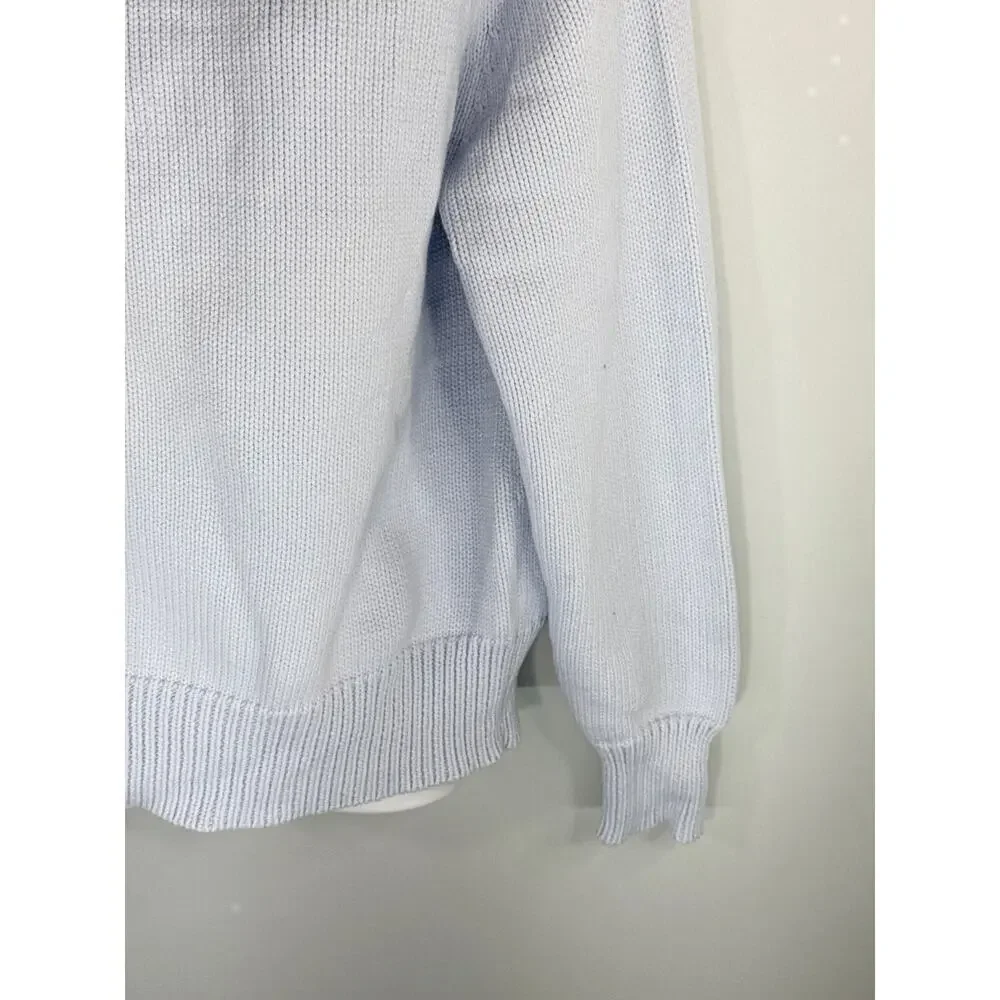 J. Crew Ribbed Cable Knit Crew Neck Sweater Light Blue‎ Women's Small NWT